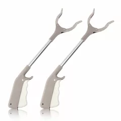 Tongdejing Grabber Tool, 2pcs 40cm Grabber Reacher Tool Trash Litter Picker Trash Adults Kids Senior Reacher Claw Rubbish Tong Portable Grabber Tool(Light brown)
