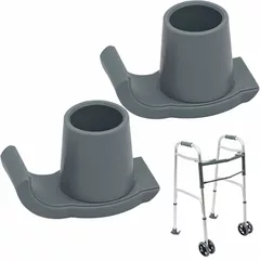 2Pcs Universal Walker Glide Skis With Heavy Duty Rubber Ferrules - Replacement Glides for Medical Walker Legs and Mobility Aid