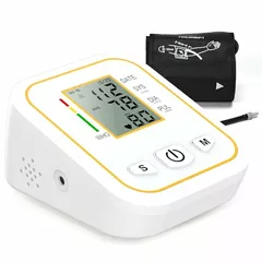 Rewing Blood Pressure Rechargeable Upper Arm Blood Pressure Machines for Home Use wiht Voice Broadcasting Accurate LED Display Heart Rate Detection 2x100 Records, Cuff 22-48cm