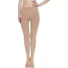20-30 mmHg Medical Compression Tights Women & Men Long Class II Graduated Compression Stockings Men's Open Toe Support Stockings for Pregnancy Varicose Veins Edema, White, XL