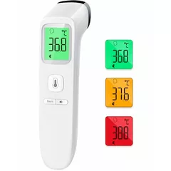 No-Touch Forehead Thermometer for Adults, Infrared Digital Thermometers for Kids, Touchless Baby Thermometer, Accurate Reading with LCD Display, Mute Mode, Memory Recall, Fever Alarm