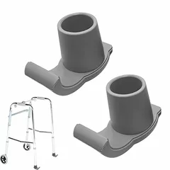 2Pcs Universal Walker Glide Skis with Heavy Duty Rubber Ferrules Enhanced Stability Zimmer Walking Frame Replacement Glides for Medical Walker Legs and Mobility Aid