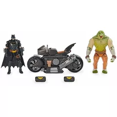 DC Comics, Batman Transforming Batcycle Battle Pack with Exclusive 10-cm Killer Croc and Batman Action Figure, Kids’ Toys for Boys and Girls Aged 4+