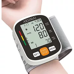 Blood Pressure Monitor - Wrist Accurate Automatic High Blood Pressure Monitors Portable LCD Screen with Storage Case and Adjustable Cuff Powered by Battery - Black