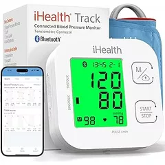 iHealth Track Wireless Upper Arm Blood Pressure Monitor with Wide range Cuff that fits Standard to Large Adult Arms , Bluetooth Compatible for Apple & Android Devices