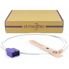 Skmeditec 4PCS Compatible with Nellcor OXIMAX MAX-N Disposable SpO2 Sensor for Neonate/Adult, 9-Pin D-Sub Purple Connector