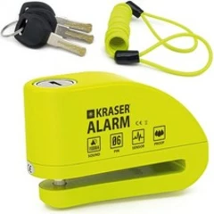 KR6Y Bremsscheibenschloss mit Alarm 110 dB, Verstärkt, 3 Schlüssel (2 Ersatz) H