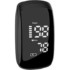 Rechargeable Finger Pulse Oximeter Fingertip Blood Oxygen Monitor, Pulse Oximeter with Blood Oxygen Saturation/Heart Rate Monitor and Spo2 Levels Oxygen Monitor Finger A