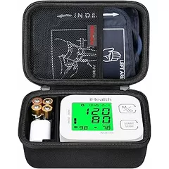 Elonbo Carrying Case for iHealth Track Smart Upper Arm Blood Pressure Monitor, Wireless Bluetooth Blood Pressure Monitor Travel Protective Bag Storage Holder, Mesh Pocket fits Range Cuff, Black