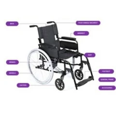 Self Propelled Dash Lite Wheelchair-17 Inch Seat