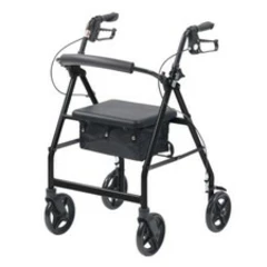 Lightweight rollator folding Walking frame 4 Wheeled walker aluminium with seat