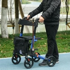Rollator Walker 4Wheel Walking Aid Mobility Lightweight Folding Disability Seat