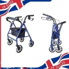 Folding Rollator Walker Lightweight Disability Elder Aid Mobility 4Wheels W/Seat
