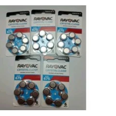 30 RAYOVAC Crystal Clear Hearing Aid Batteries ( 5 Pack) Size 675 PR44, BBD:2027