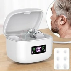 Digital Rechargeable Hearing Aid For Elderly Hearing Loss With Charging Case