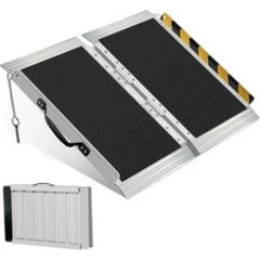 2 ft Folding Wheelchair Ramp Aluminum Mobility Ramp Portable Non-Slip 800 lbs