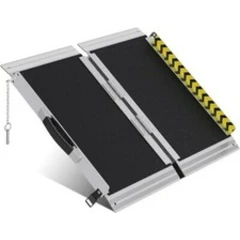 Portable Aluminum Folding Wheelchair Ramp 2 ft - Anti-Slip Tread 600 lb Capacity