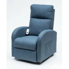 Rise & Recliner Chair Aidapt Canfield Blue Linen Electric Lift Single Motor
