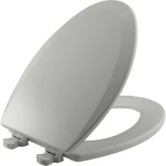Bemis 1500EC Durable Wood Toilet Seat with Easy Clean Elongated, Ice Gray