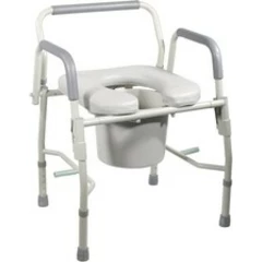 NEW! Drive 11125PSKD-1 Deluxe Steel Drop Arm Bedside Commode Toilet Padded Arms