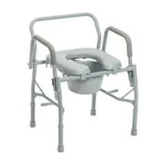 Drive 11125PSKD-1 deluxe Steel Drop Arm Bedside Commode with Padded Seat and Arm