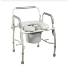 Drive 11125PSKD-1 deluxe Steel Drop Arm Bedside Commode with Padded Seat and Arm