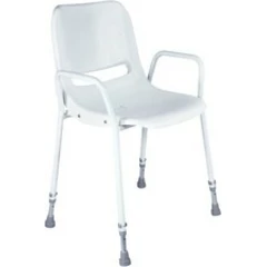 Stackable Portable Shower Chair Adjustable Height Lightweight with Rubber Feet