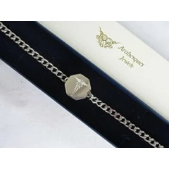 WATERPROOF STAINLESS STEEL SOS BRACELET/MEDIC ALERT/ LADIES/MENS/TALISMAN SILVER