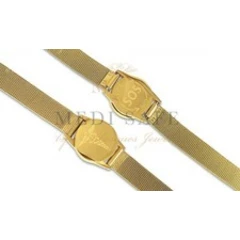 MENS CHUNKY SOS BRACELET/EMERGENCY INFO. GENUINE STAINLESS STEEL/GOLD TALISMAN