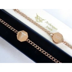 ROSE GOLD/STAINLESS STEEL SOS BRACELET/MEDICAL INFORMATION/ LADIES/MENS/TALISMAN