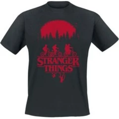 Genuine Netflix Stranger Things Volume 1 T-shirt Upside Down Bike Scene 2022 NEW