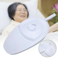 Elderly Bedpan Toilet Bowl with Cover Smooth Bedside Commode Sturdy Easy to