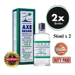 2 X 56ml Axe Brand Universal Medicated Oil Relief of Cold Headache Insect Bites