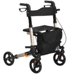 HOMCOM Adjustable 4 Wheel Mobility Rollator Walker with Seat, Back and Carry Bag