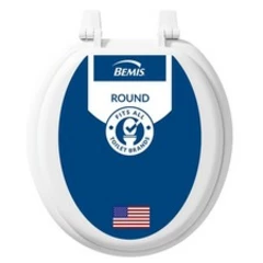 Bemis 400TTA Economy Durable Wood Toilet Seat, Made in USA, Round, White