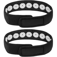 DOITOOL 2pcs Black Massage Headbands for Head and Neck, Acupressure Wraps with Cotton Cloth and Sponge Material, Comfortable Stress Relief and Pain Relief for Daily Use and Relaxation