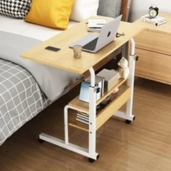 Height Adjustable Mobile Rolling Computer PC Laptop Over Bed Desk Overbed Desk