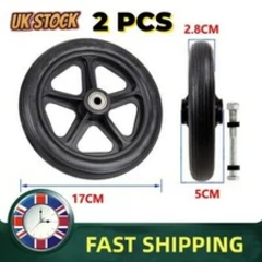 2 X Heavy Duty Wheelchair Replacement Front Wheel Smooth Caster Wheels Rollators