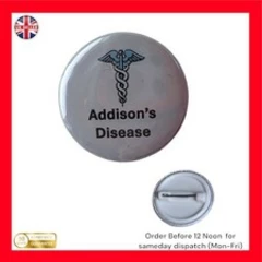 Medical Alert Awareness Pin Badge 25mm for Addisons Disease