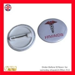 Unique Medical Alert Awareness Pin Badge 25mm for HIV/AIDS