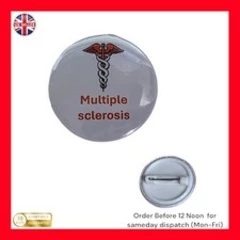 Unique Medical Alert Awareness Pin Badge 25mm for Multiple Sclerosis