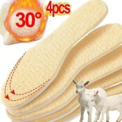SHEEPSKIN INSOLES SOFT WARM THERMAL INNER FLEECE WOOL PAIR BOOTS SHOE SOLES UK,