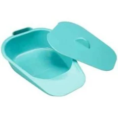Selina Slipper Bed Pan Unisex Bedpan Female Urinal With Lid and Handle Green