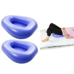 2 Pieces Lightweight Portable Inflatable Potty Bed Pan Bedpan w/Inflator