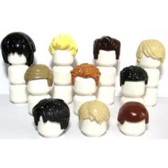 Lego 10 Hair Wig Boy Man Minifigure Black Blonde Ginger Brown Red Blue Set A
