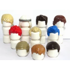 Lego 10 Hair Wig For Boy Man Minifigure Brown Ginger Blonde Red Blue Whit Set B