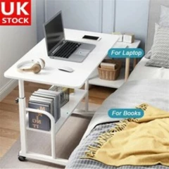 Mobile Over Bed Desk Table Hospital Overbed Height Adjustable Laptop Tray Stand