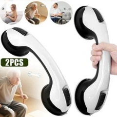 2Pcs Shower Grab Bar Suction Grab Rail Bar Bathroom Aid Wall Mounted For Seniors