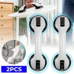 2Pcs Shower Grab Bar Suction Grab Rail Bar Bathroom Aid Strong Hold For Mobility