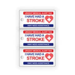 3 x Urgent Medical Alert Key Tags | STROKE | PVC Medical Condition Cards